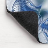 Dynamische Fantasie Abstracte Blau Tinten Fractal Muismat (Hoek)