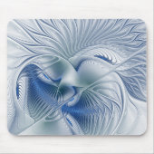 Dynamische Fantasie Abstracte Blau Tinten Fractal Muismat (Voorkant)