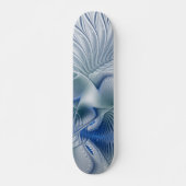 Dynamische Fantasie Abstracte Blau Tinten Fractal Persoonlijk Skateboard (Voorkant)