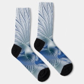 Dynamische Fantasie Abstracte Blau Tinten Fractal Sokken (Rechts)