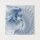 Dynamische Fantasie Abstracte Blau Tinten Fractal Wandkleed (Voorkant (horizontaal))