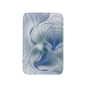 Dynamische fantasie abstracte blauwe tonen fractal badmat (Voorkant Verticaal)