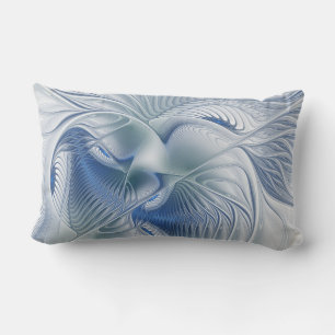 Dynamische fantasie abstracte blauwe tonen fractal buitenkussen