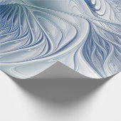 Dynamische fantasie abstracte blauwe tonen fractal cadeaupapier (Hoek)
