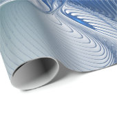 Dynamische fantasie abstracte blauwe tonen fractal cadeaupapier (Rol Hoek)