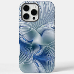 Dynamische fantasie abstracte blauwe tonen fractal iPhone 16 pro max hoesje