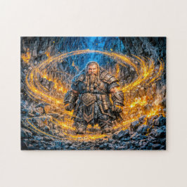Dynamische fantasie Dwerg werkt in betoverde mijn Legpuzzel