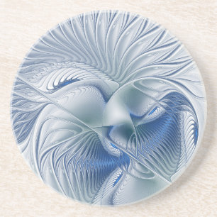 Dynamische Fantasy Abstract Blau Tinten Fractal Ku Zandsteen Onderzetter