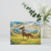 Dynamische Fantasy Centauride in stralend magisch  Briefkaart (Staand voorkant)