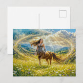 Dynamische Fantasy Centauride in stralend magisch  Briefkaart (Voorkant / Achterkant)