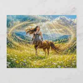 Dynamische Fantasy Centauride in stralend magisch  Briefkaart