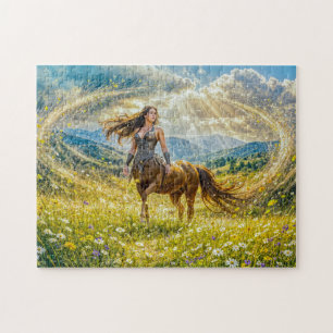 Dynamische Fantasy Centauride in stralend magisch Legpuzzel