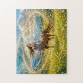 Dynamische Fantasy Centauride in stralend magisch Legpuzzel (Verticaal)