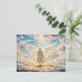 Dynamische Fantasy Engel in Stralend Atmosferisch Briefkaart (Staand voorkant)