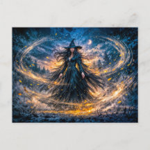 Dynamische Fantasy Heks met Magische Atmosferische