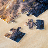 Dynamische Fantasy Heks met Magische Atmosferische Legpuzzel (Zijkant)