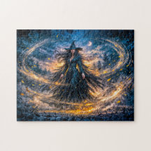Dynamische Fantasy Heks met Magische Atmosferische