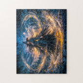 Dynamische Fantasy Heks met Magische Atmosferische Legpuzzel (Verticaal)