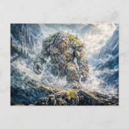 Dynamische Fantasy-Trol in dramatisch atmosferisch Briefkaart