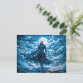 Dynamische Fantasy Vampier in Dramatische Nachteli Briefkaart (Staand voorkant)