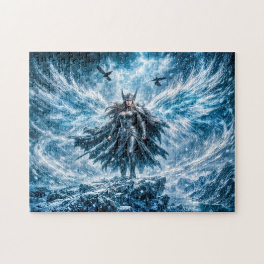Dynamische Fantasy Walkure in stralende slag atmos Legpuzzel (Horizontaal)