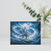 Dynamische Fantasy Weerwolf Onder Dramatisch Manes Briefkaart (Staand voorkant)