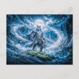 Dynamische Fantasy Weerwolf Onder Dramatisch Manes Briefkaart