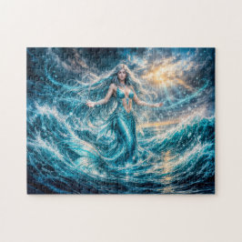 Dynamische Fantasy Zeemeermin in Stralende Oceaan Legpuzzel