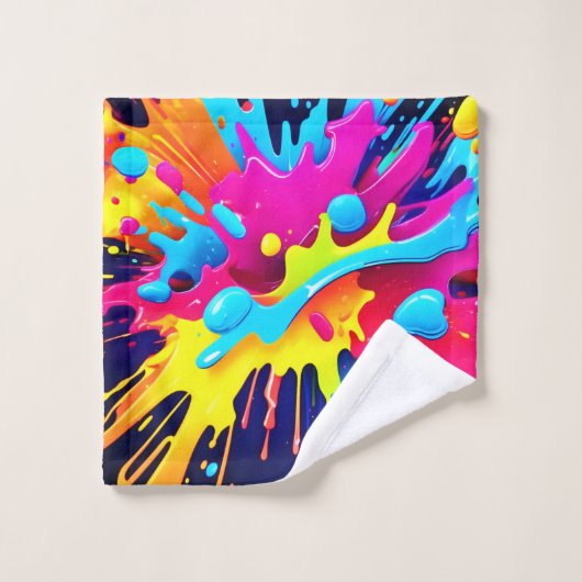 Dynamische fluorescerende verfstrepen bad handdoek (Wasdoekje)