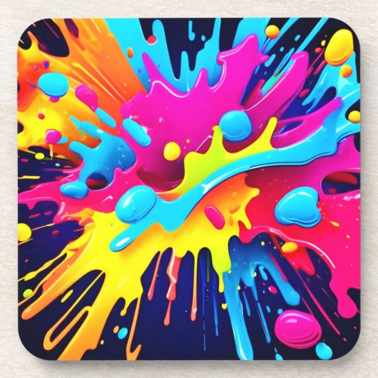 Dynamische fluorescerende verfstrepen bier onderzetter (Voorkant)