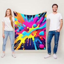 Dynamische fluorescerende verfstrepen fleece deken