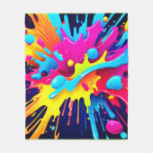 Dynamische fluorescerende verfstrepen fleece deken (Voorkant)