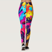 Dynamische fluorescerende verfstrepen leggings (Achterkant)