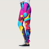 Dynamische fluorescerende verfstrepen leggings (Links)