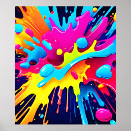 Dynamische fluorescerende verfstrepen poster