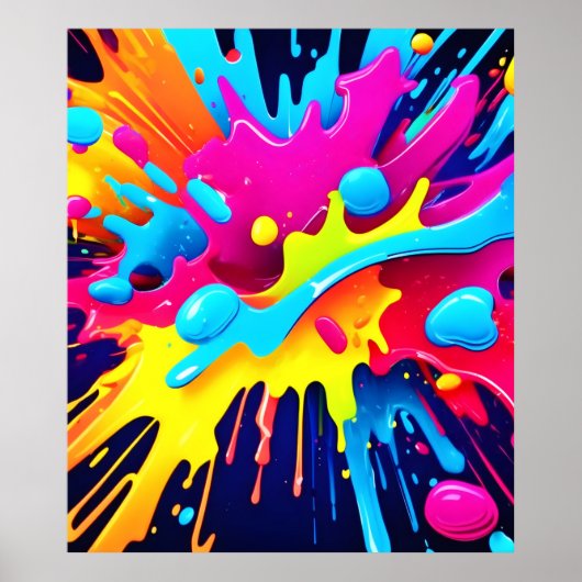 Dynamische fluorescerende verfstrepen poster (Voorkant)