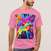 Dynamische fluorescerende verfstrepen t-shirt (Voorkant)
