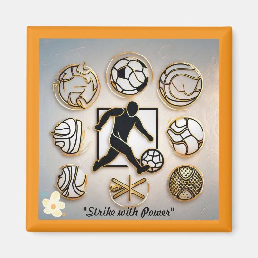 "Dynamische Football kunst" Magneet (Voorkant)