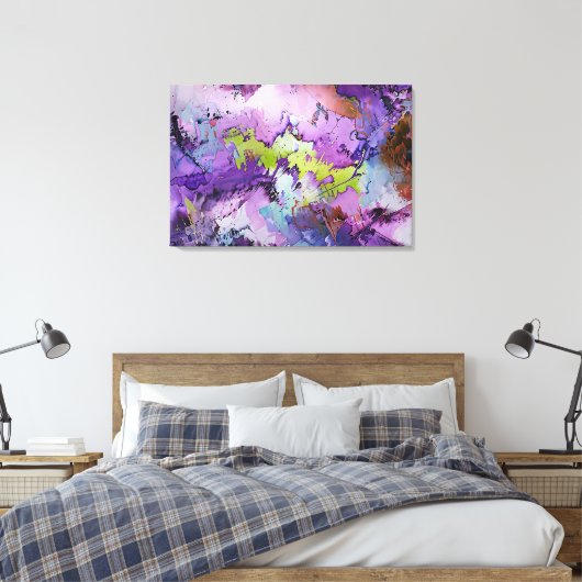 "Dynamische Fragmenten" Hedendaagse Abstracte Kuns Canvas Afdruk (Insitu (Slaapkamer))