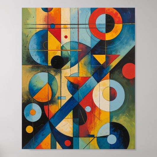 Dynamische Geometrische Abstracte Compositie Poster (Voorkant)
