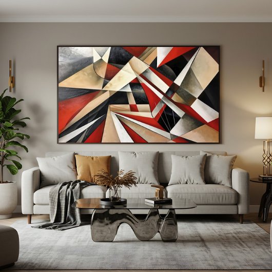 Dynamische Geometrische Compositie Canvas Afdruk
