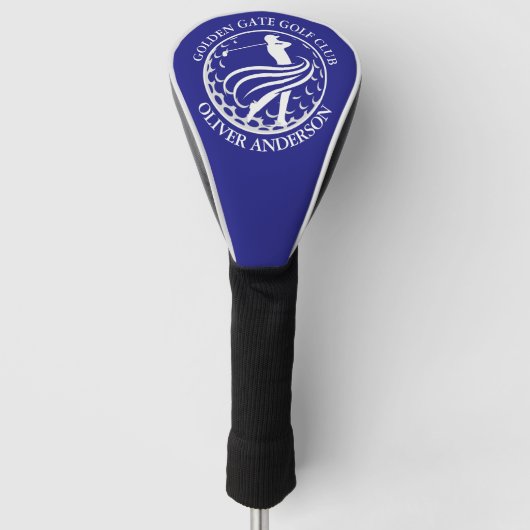 Dynamische Golfer Silhouet Persoonlijk Golfheadcover (Voorkant)