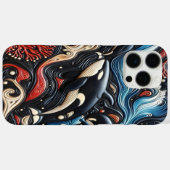 Dynamische golven: walvissen in harmonie Case-Mate iPhone case (Achterkant (horizontaal))
