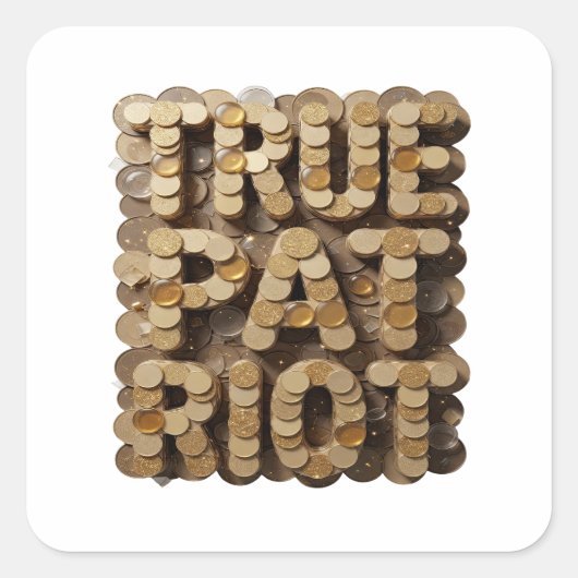 Dynamische Goud ECHTE PATRIOT Sticker Motief (Voorkant)