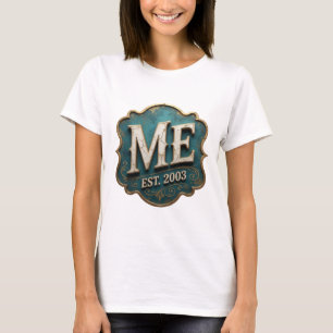 Dynamische Goud ME EST 2003 3D-tekstkunst T-shirt