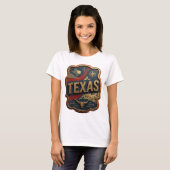 Dynamische Goud TEXAS 3D-tekstkunst T-shirt (Voorkant volledig)