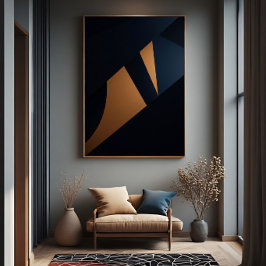 Dynamische Gouden Fragmenten Canvas Afdruk