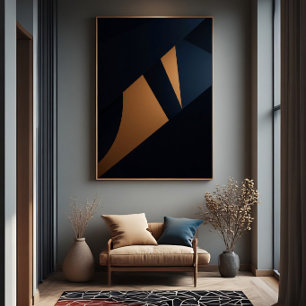 Dynamische Gouden Fragmenten Canvas Afdruk