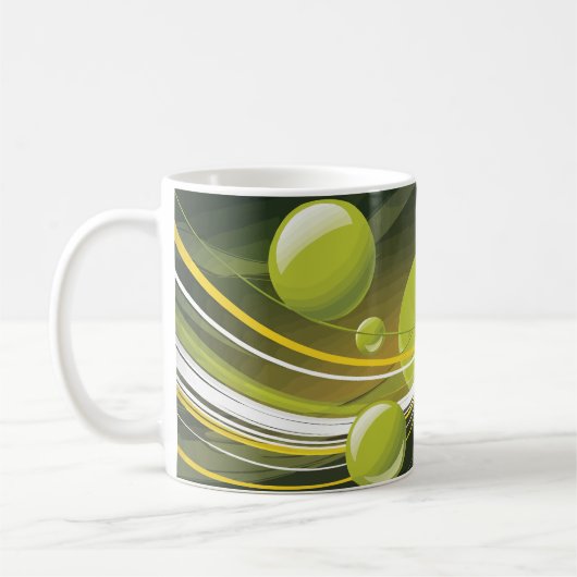 Dynamische Green Sphere en Wave Abstract Design Koffiemok (Links)