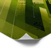 Dynamische groene Abstracte achtergrond Poster (Hoek)